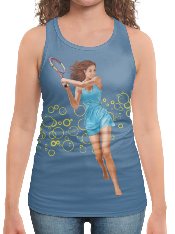 printio детская футболка классическая унисекс девушка с теннисной ракеткой Printio Борцовка с полной запечаткой Девушка с теннисной ракеткой