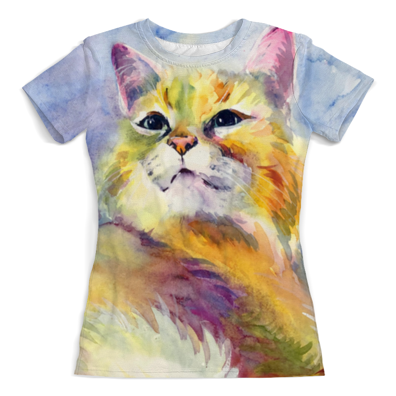 Printio Футболка с полной запечаткой (женская) Радужная кошка printio футболка с полной запечаткой женская музыка в цветах радуги