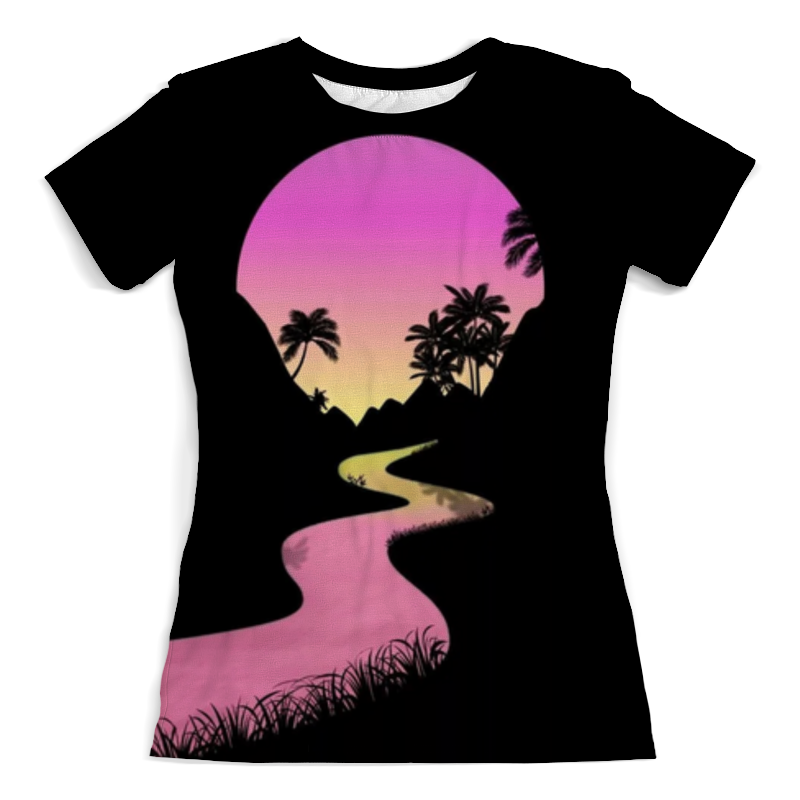 Printio Футболка с полной запечаткой (женская) Тропическое солнце printio футболка с полной запечаткой женская луна и солнце