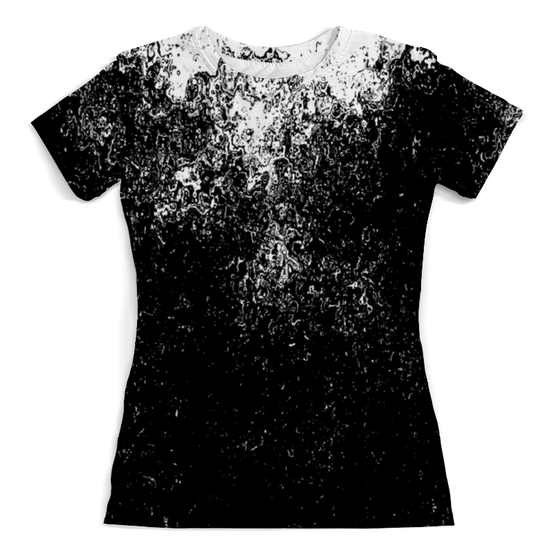 Printio Футболка с полной запечаткой (женская) Черно-белые краски printio футболка с полной запечаткой женская цветы черно белые