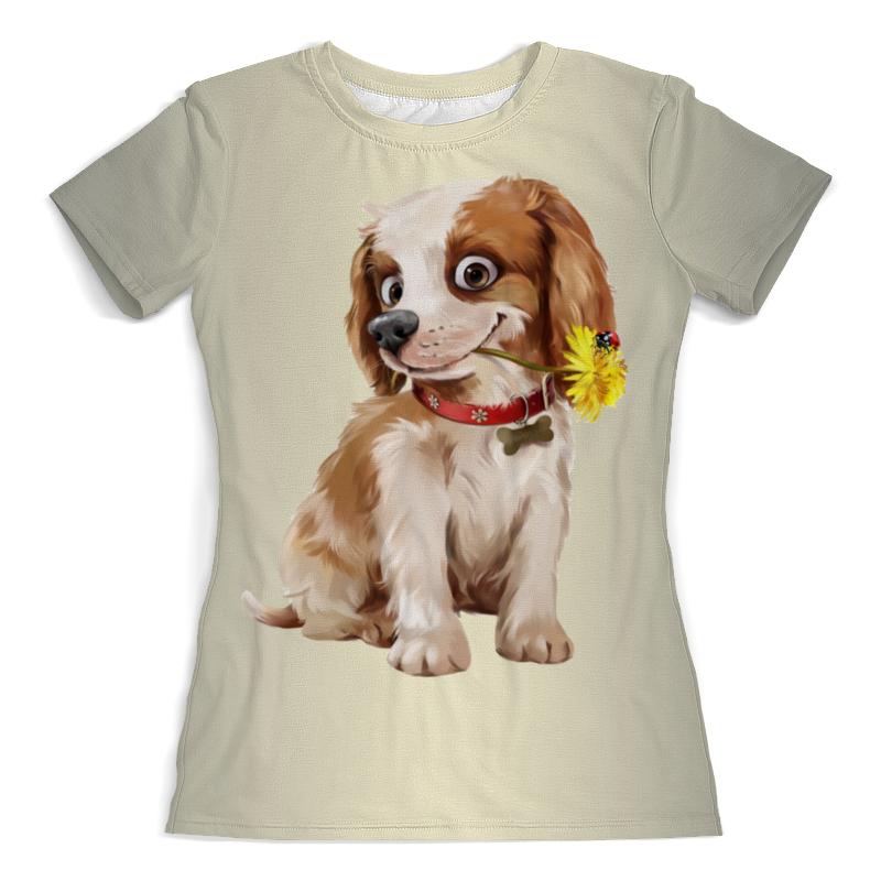 Printio Футболка с полной запечаткой (женская) Собачка с одуванчиком printio футболка с полной запечаткой женская собачка с одуванчиком