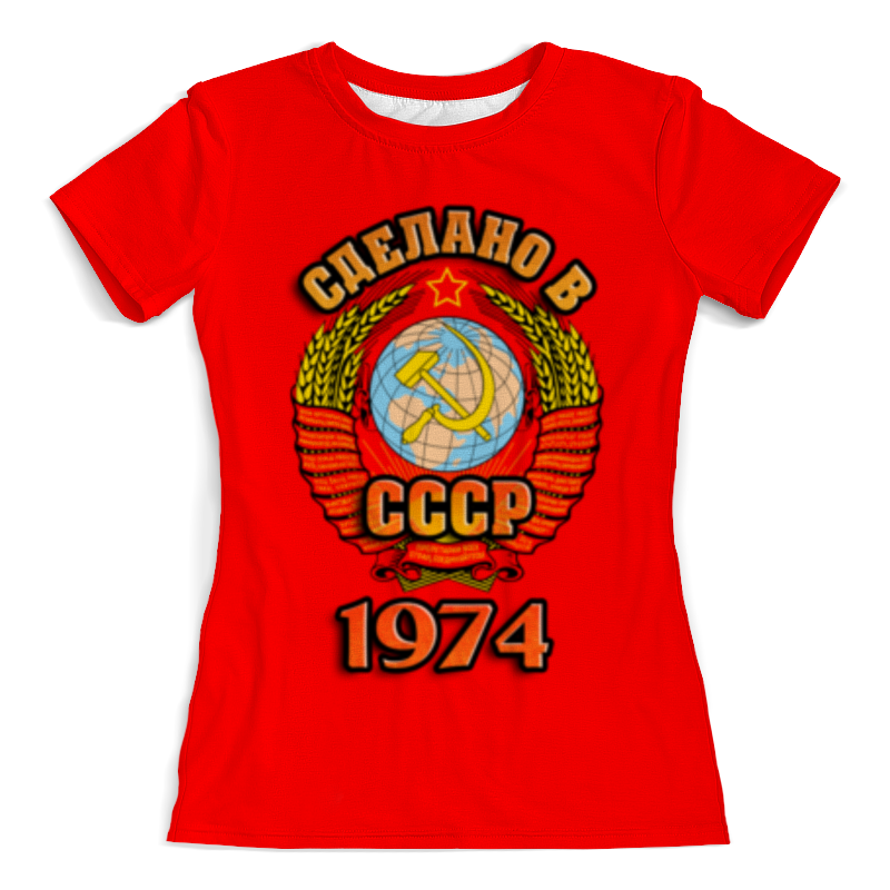 Printio Футболка с полной запечаткой (женская) Сделано в 1974 printio футболка с полной запечаткой женская ссср советский союз