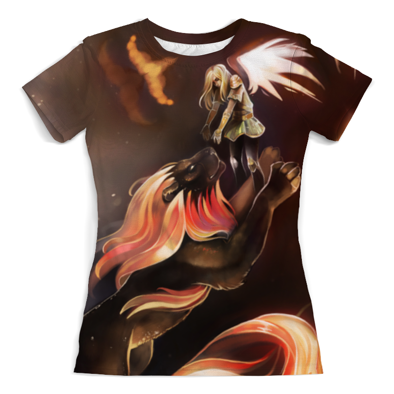 Printio Футболка с полной запечаткой (женская) Девушка и лев