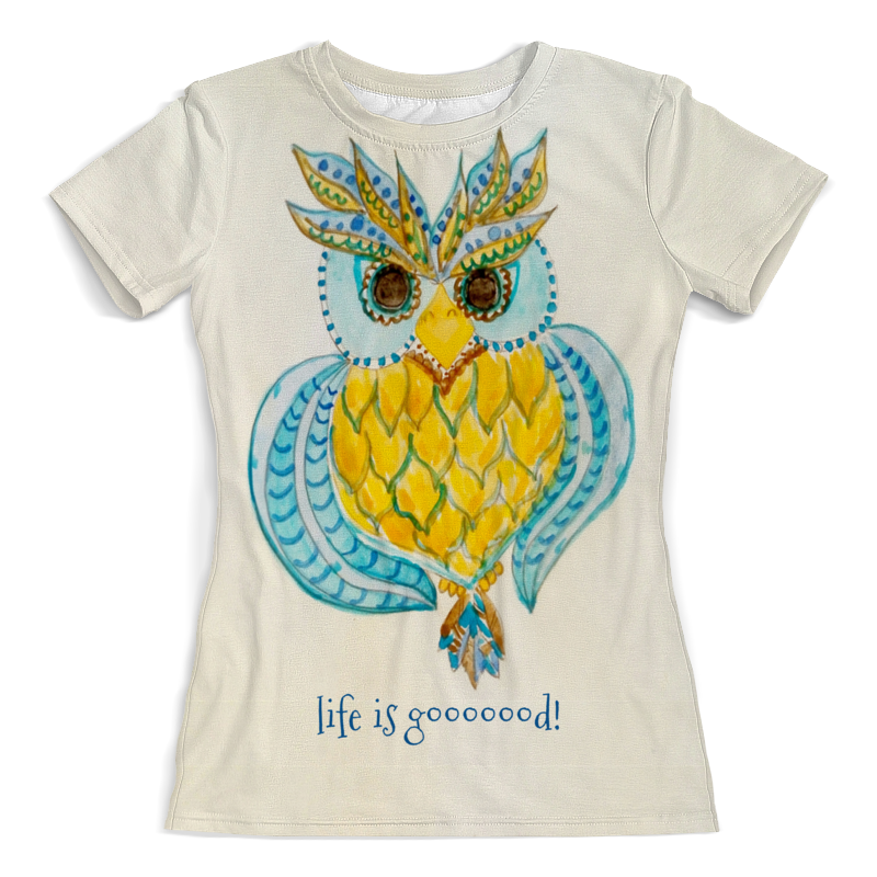 printio футболка с полной запечаткой для девочек мудрая сова Printio Футболка с полной запечаткой (женская) Мудрая сова