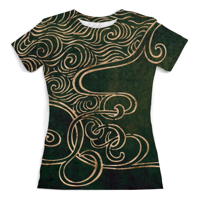 Printio Футболка с полной запечаткой (женская) золотой узор