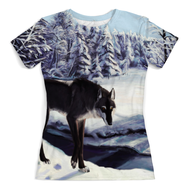 Printio Футболка с полной запечаткой (женская) Волк в лесу printio футболка с полной запечаткой женская волк в красках