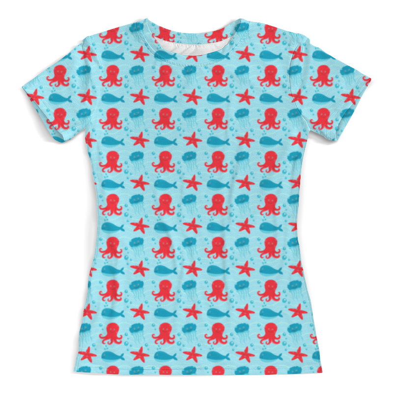 Printio Футболка с полной запечаткой (женская) Морские обитатели printio футболка с полной запечаткой для девочек морские обитатели