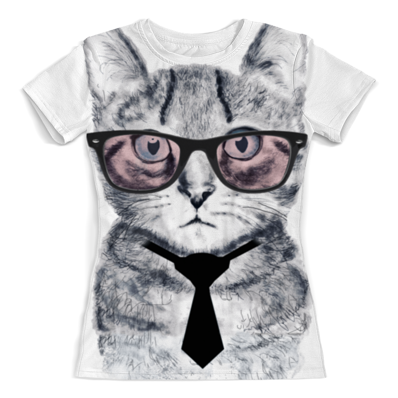 Printio Футболка с полной запечаткой (женская) Умный кот printio футболка с полной запечаткой женская умный кот