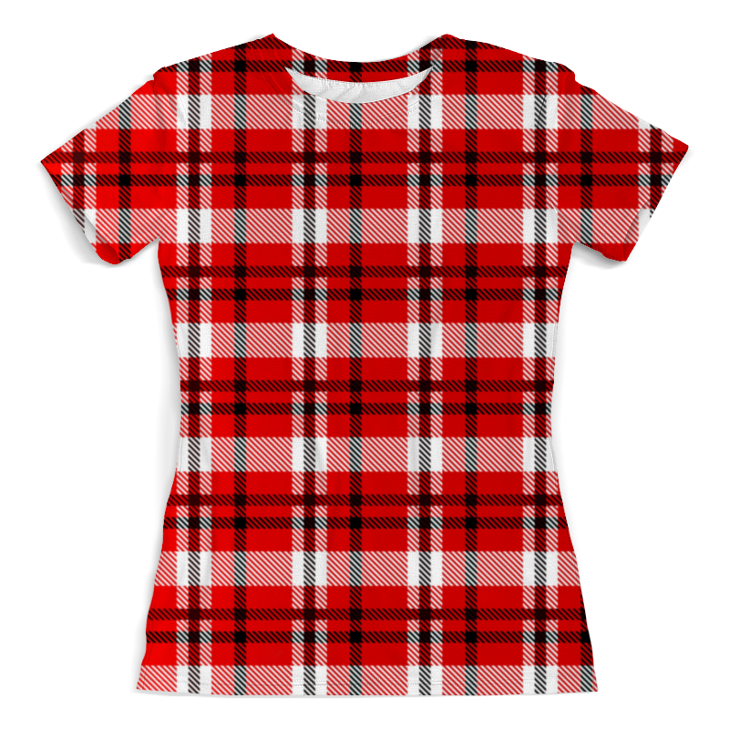 printio футболка с полной запечаткой женская клетка Printio Футболка с полной запечаткой (женская) Красная клетка