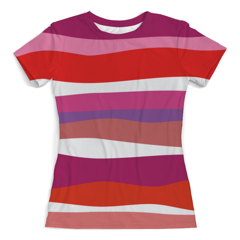 printio футболка с полной запечаткой для девочек красные волны Printio Футболка с полной запечаткой (женская) Красные волны