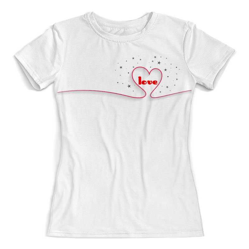 Printio Футболка с полной запечаткой (женская) Сердце любви. printio футболка с полной запечаткой женская дао любви