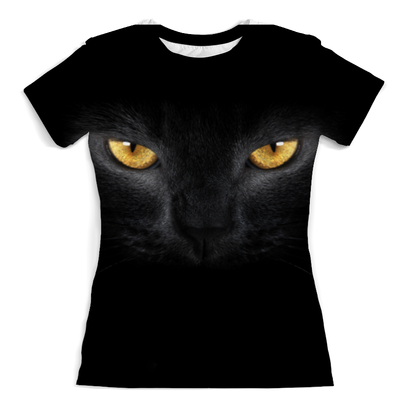 Printio Футболка с полной запечаткой (женская) Кот черный printio футболка с полной запечаткой женская умный кот