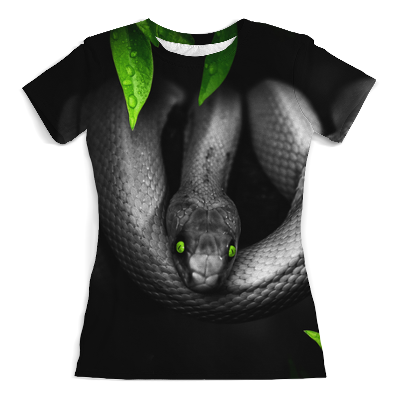 Printio Футболка с полной запечаткой (женская) Черная змея printio футболка с полной запечаткой мужская черная змея