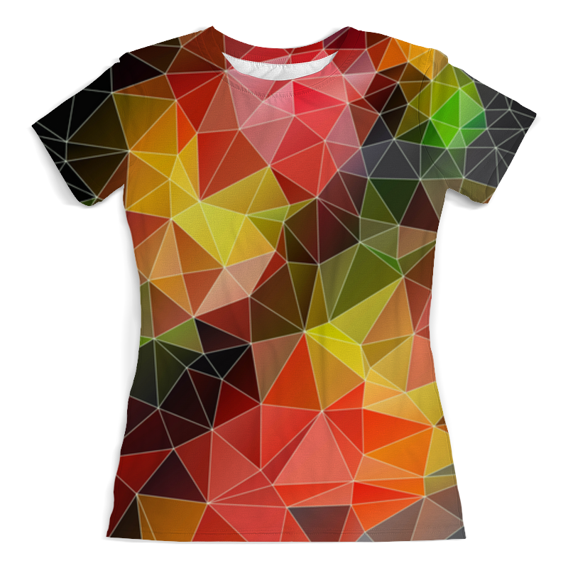 Printio Футболка с полной запечаткой (женская) Пестрые треугольники printio футболка с полной запечаткой для девочек пестрые треугольники