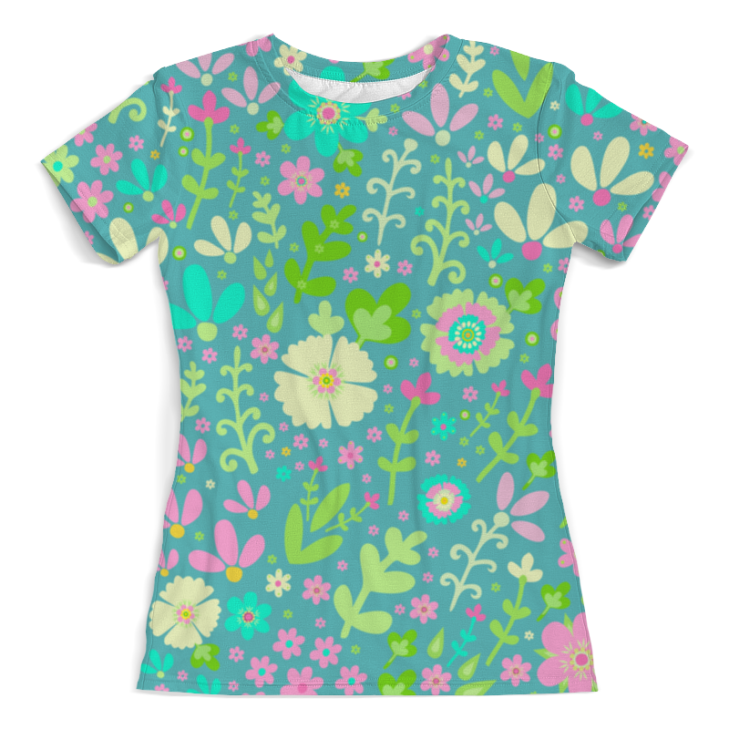 Printio Футболка с полной запечаткой (женская) Цветочная полянка printio футболка с полной запечаткой для девочек цветочная полянка