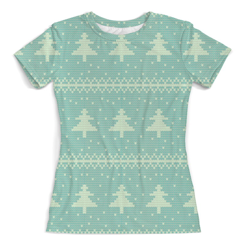 printio футболка с полной запечаткой для девочек новогодняя елка Printio Футболка с полной запечаткой (женская) Елка новогодняя