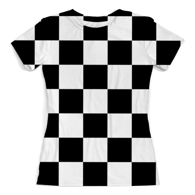 Printio Футболка с полной запечаткой (женская) Чёрно-белая клетка printio футболка с полной запечаткой для девочек чёрно белая клетка
