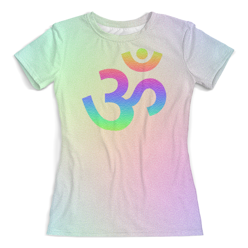 Printio Футболка с полной запечаткой (женская) Ом и вся жизнь есть йога (радужный дизайн) printio футболка с полной запечаткой женская ом лучезарный индийский символ