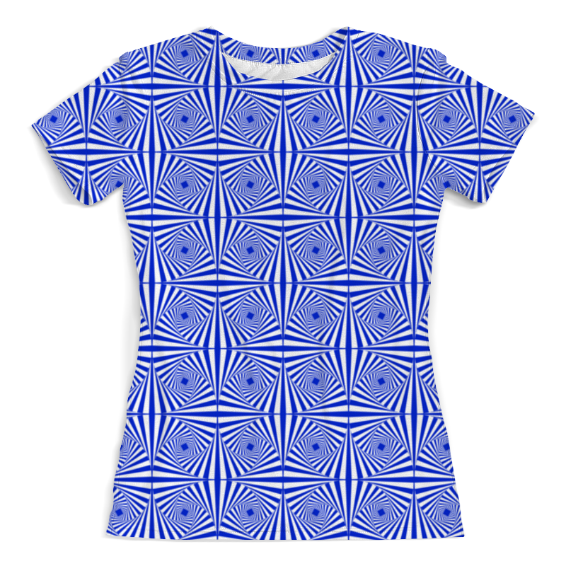 Printio Футболка с полной запечаткой (женская) Оптическая иллюзия цветы папируса (синяя) printio футболка с полной запечаткой женская оптическая иллюзия