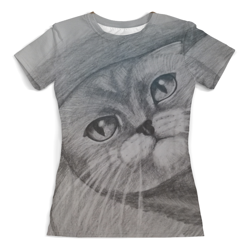 printio футболка с полной запечаткой женская кот в капюшоне Printio Футболка с полной запечаткой (женская) Кот в графике