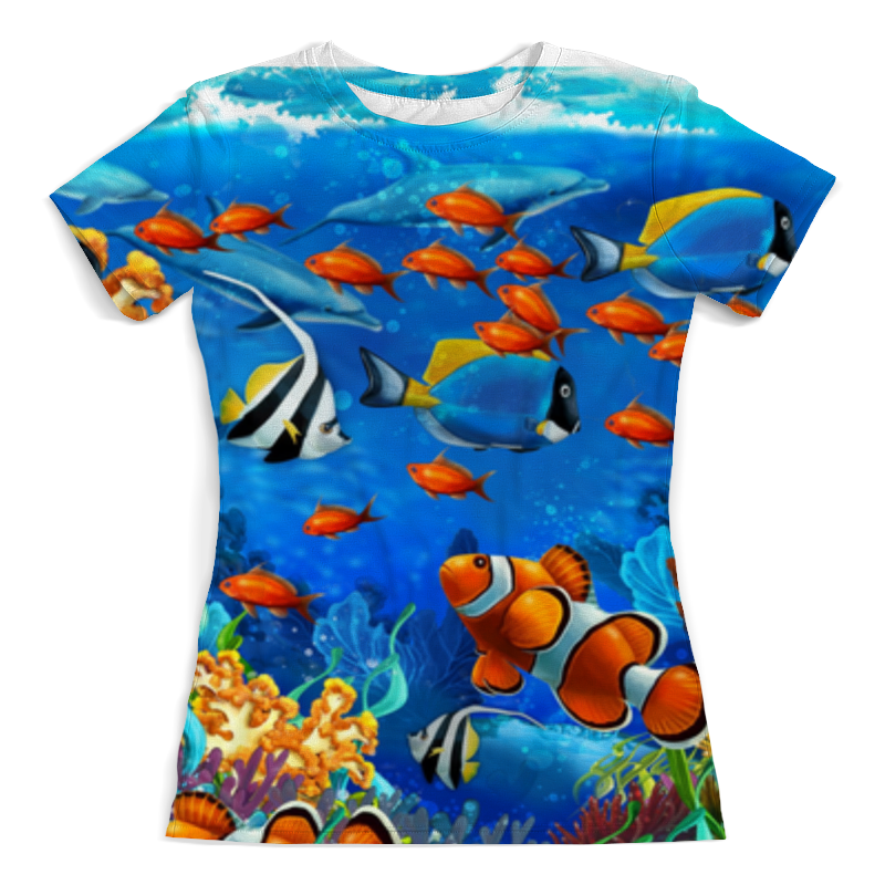 Printio Футболка с полной запечаткой (женская) Кораловые рыбки printio футболка с полной запечаткой женская ткань жизни