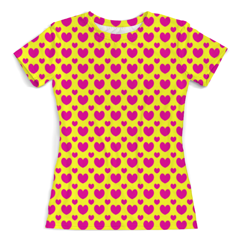 Printio Футболка с полной запечаткой (женская) Розовые сердца printio футболка с полной запечаткой женская холодные сердца