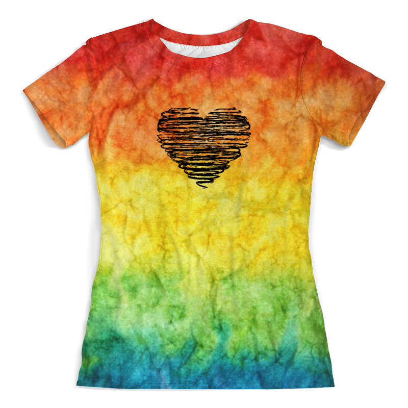 Printio Футболка с полной запечаткой (женская) Радуга с сердцем printio футболка с полной запечаткой женская радуга с сердцем