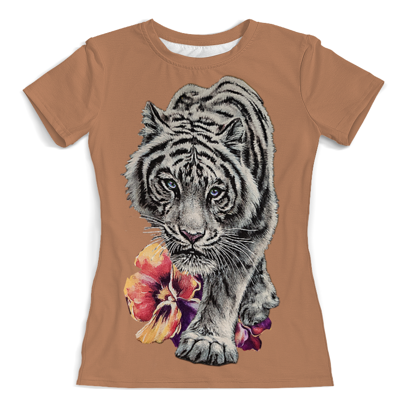 Printio Футболка с полной запечаткой (женская) Белый тигр. printio футболка с полной запечаткой женская тигр арт