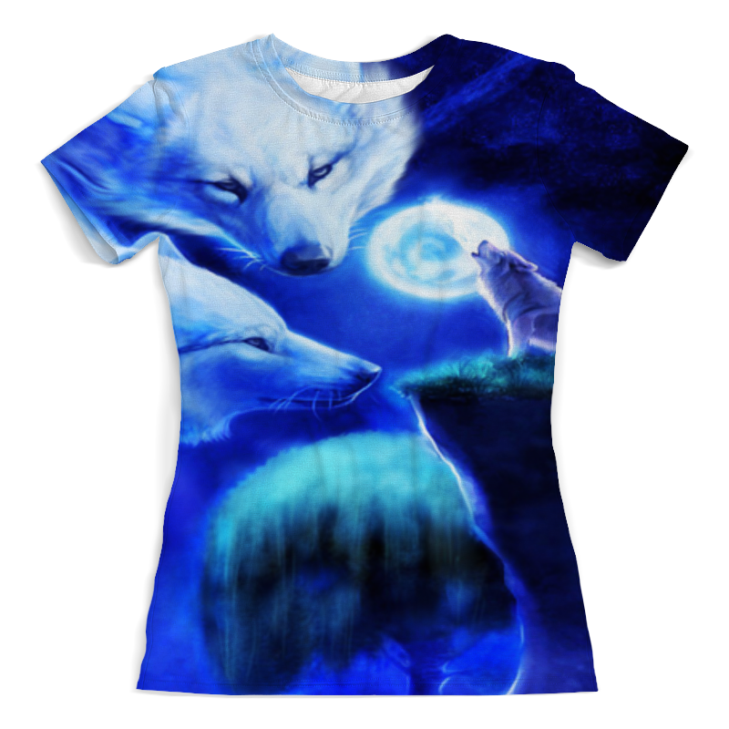 printio футболка с полной запечаткой женская волшебная ночь Printio Футболка с полной запечаткой (женская) Волки ночь