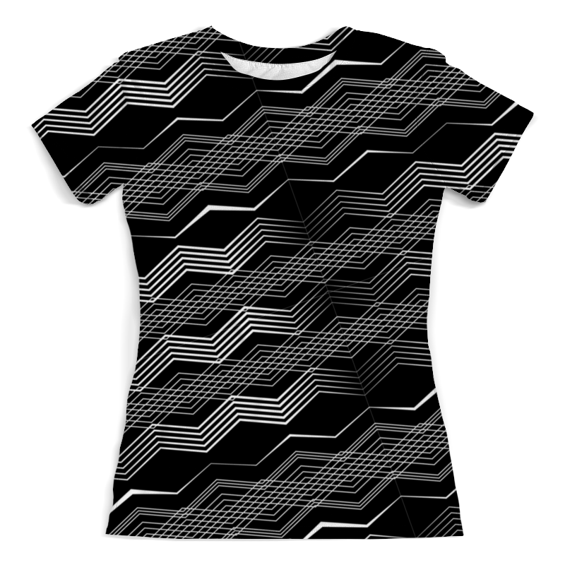 Printio Футболка с полной запечаткой (женская) Черно-белая геометрия printio футболка с полной запечаткой женская черно белая геометрия