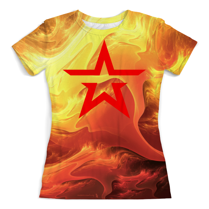 Printio Футболка с полной запечаткой (женская) Звезда огонь -символ свободы и победы. printio футболка с полной запечаткой женская времена года