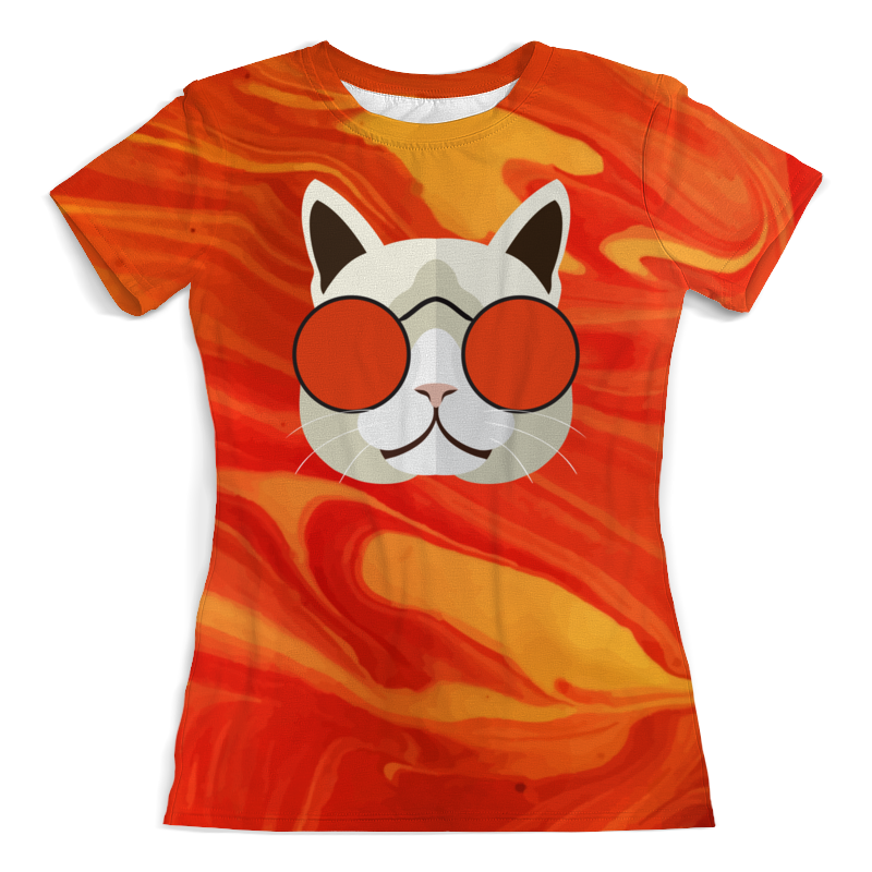 Printio Футболка с полной запечаткой (женская) Кот хипстер printio футболка с полной запечаткой женская кот хипстер
