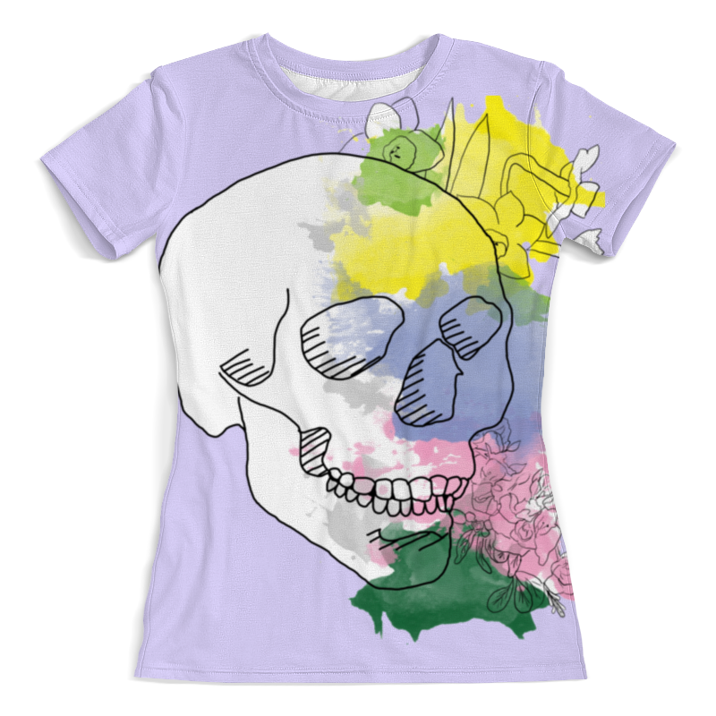 Printio Футболка с полной запечаткой (женская) Череп акварель printio футболка с полной запечаткой женская череп с цветами