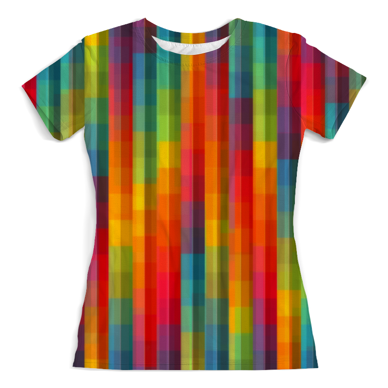 printio футболка с полной запечаткой женская цветные шестеренки Printio Футболка с полной запечаткой (женская) Цветные полосы