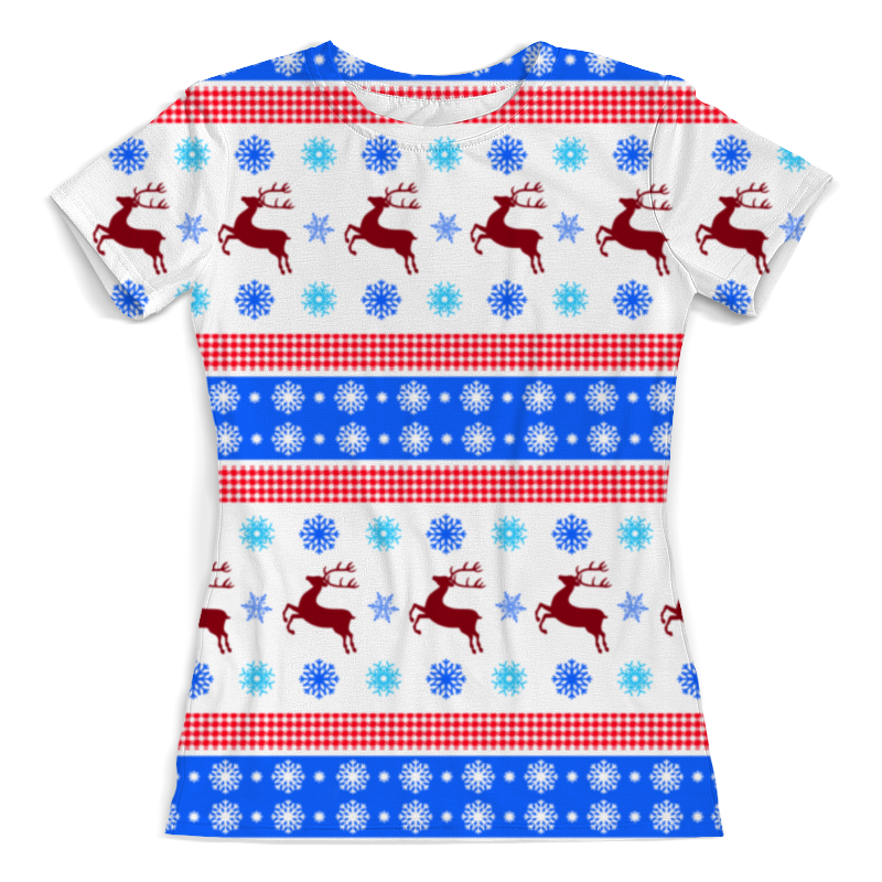 Printio Футболка с полной запечаткой (женская) Новогодние узоры