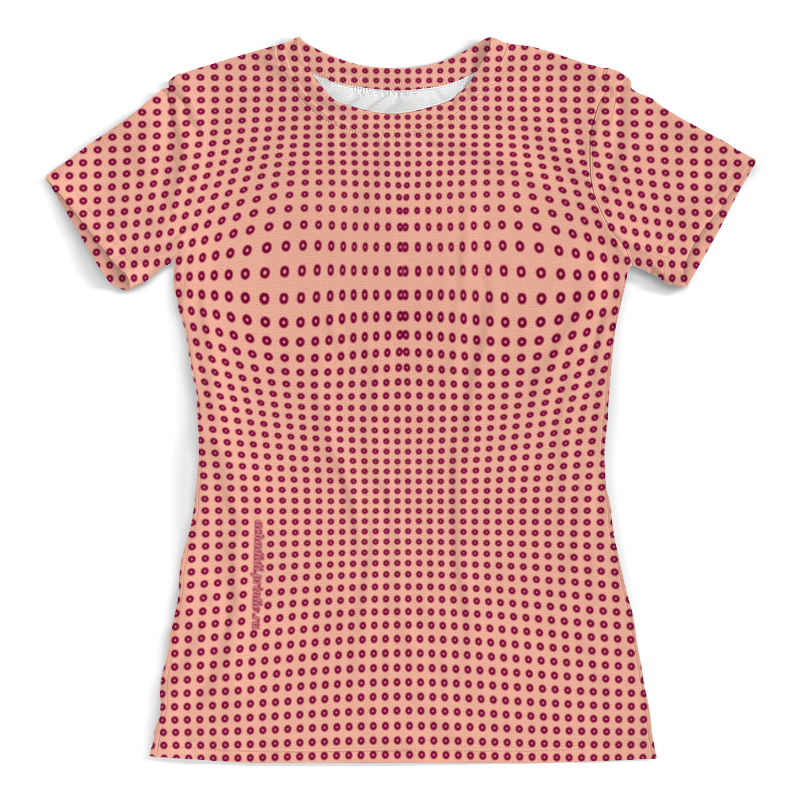 Printio Футболка с полной запечаткой (женская) Персиковая в вишневый горошек пижама женская valmay рубашка бриджи персиковая принт перья vm1164
