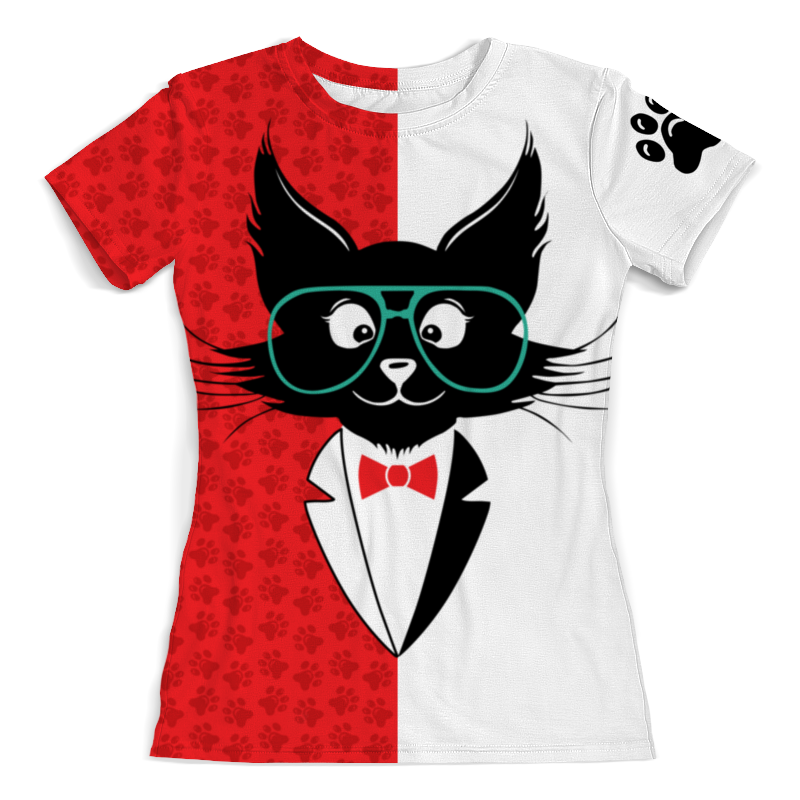 Printio Футболка с полной запечаткой (женская) Кот стиляга printio свитшот мужской с полной запечаткой кот стиляга