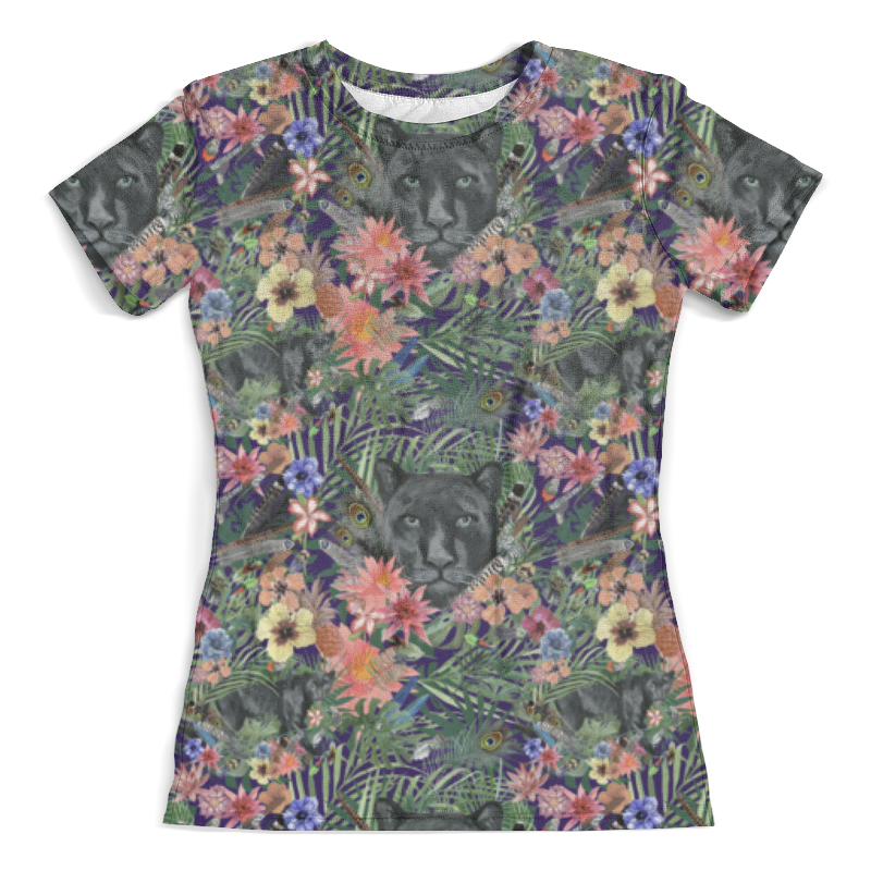 Printio Футболка с полной запечаткой (женская) Flora & panther design (night) printio футболка с полной запечаткой женская flora