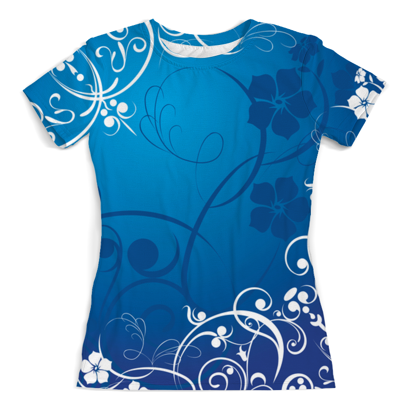 Printio Футболка с полной запечаткой (женская) Узор цветов printio футболка с полной запечаткой женская плетение цветов
