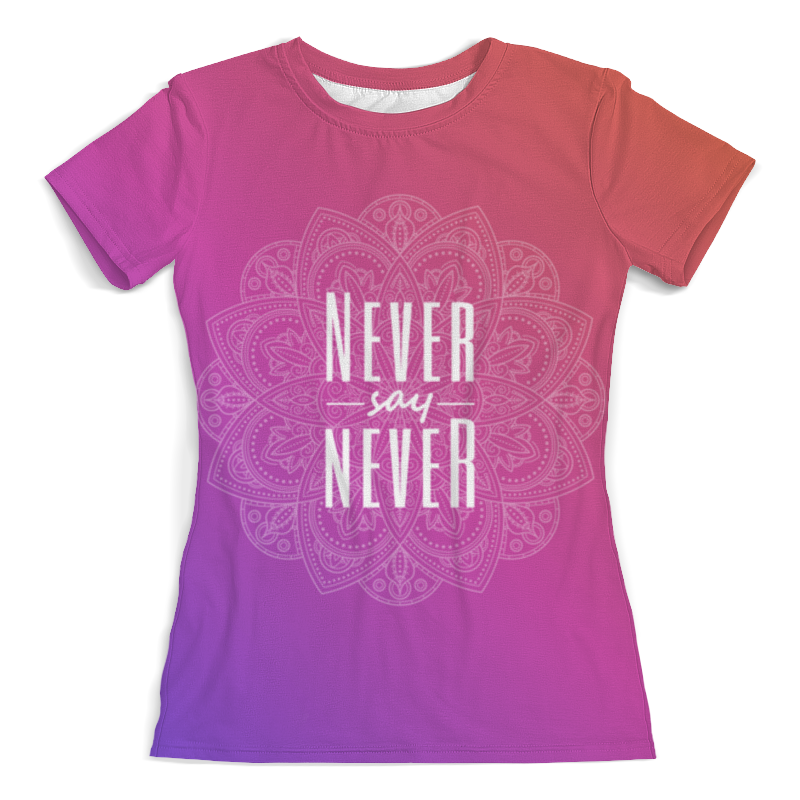 Printio Футболка с полной запечаткой (женская) Мандала с цитатой printio футболка с полной запечаткой женская never say never