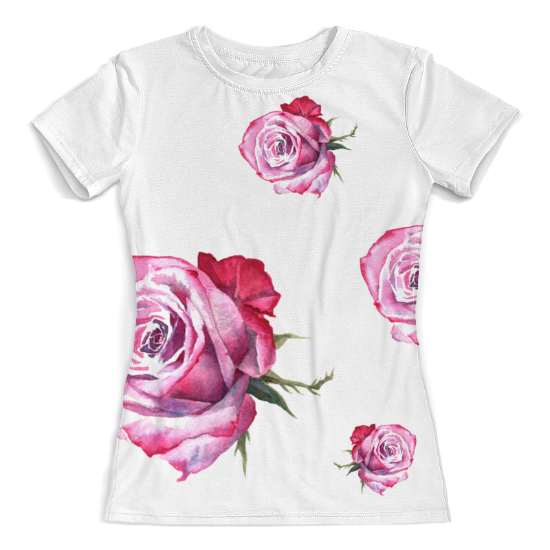 Printio Футболка с полной запечаткой (женская) Крупные розы printio футболка с полной запечаткой женская узор роз