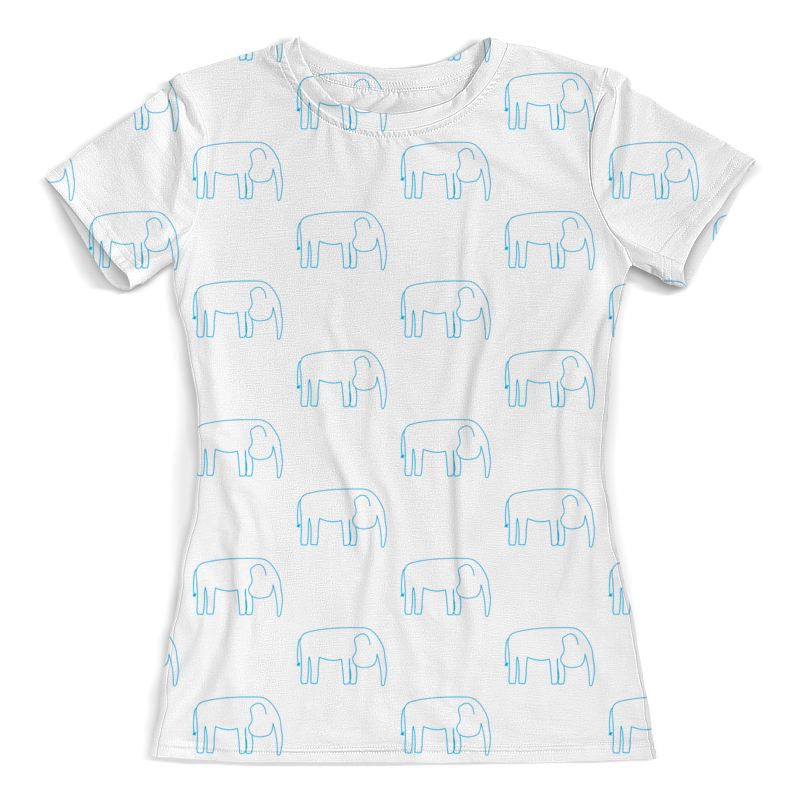 Printio Футболка с полной запечаткой (женская) Синий слон printio футболка с полной запечаткой женская красный шар и слон