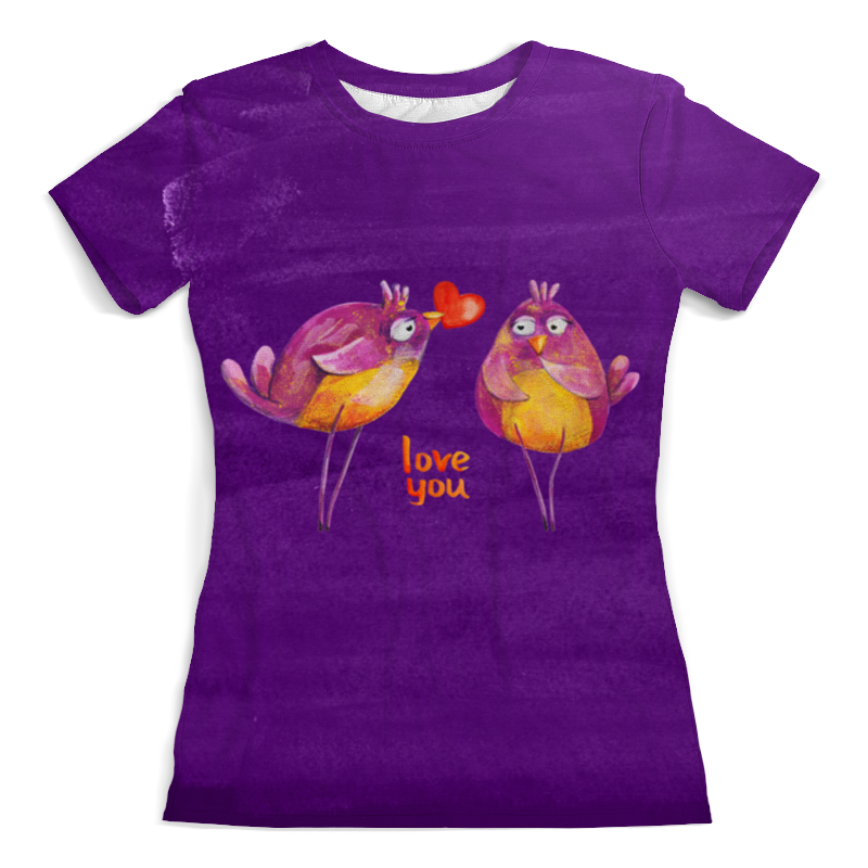 Printio Футболка с полной запечаткой (женская) Влюбленные птички. парные футболки. printio футболка с полной запечаткой для девочек влюбленные птички парные футболки