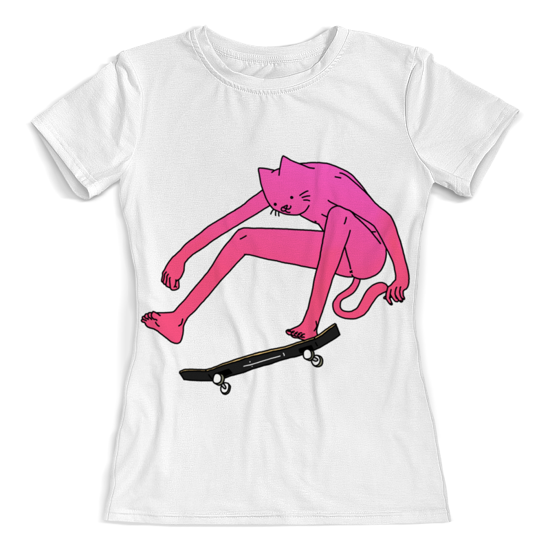 Printio Футболка с полной запечаткой (женская) Skateboarding cat женская футболка 2015 cat 3d t 1983