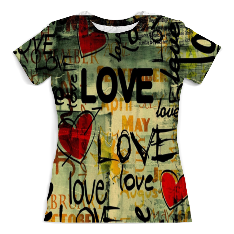Printio Футболка с полной запечаткой (женская) Love. printio футболка с полной запечаткой женская love kiss