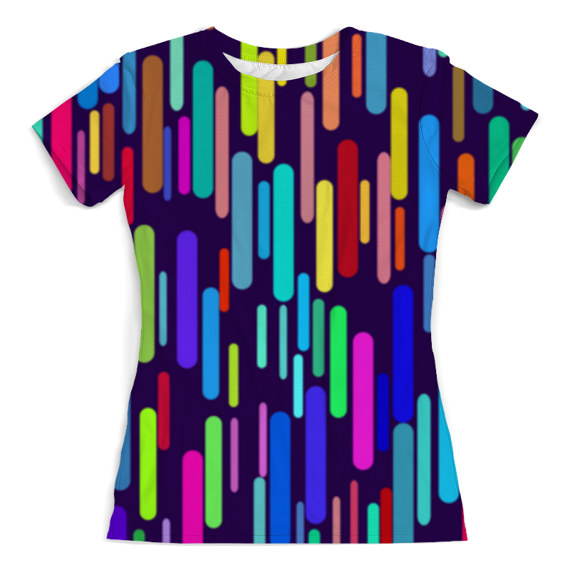 Printio Футболка с полной запечаткой (женская) Разноцветные полосы printio футболка с полной запечаткой женская синие полосы