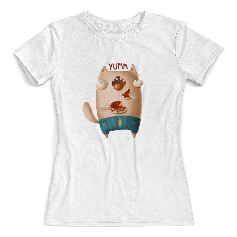 printio футболка с полной запечаткой женская котик у костра Printio Футболка с полной запечаткой (женская) котик