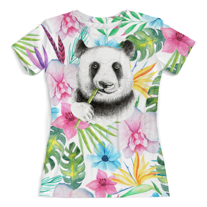 Printio Футболка с полной запечаткой (женская) Панда в листве printio футболка с полной запечаткой мужская панда в листве