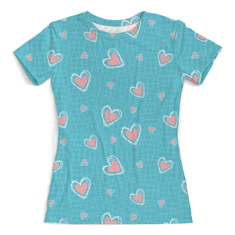 printio футболка с полной запечаткой женская день святого валентина Printio Футболка с полной запечаткой (женская) Сердечки