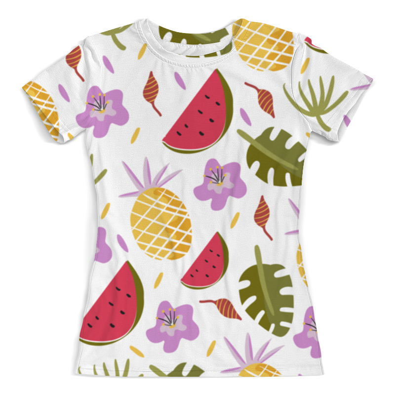 printio футболка с полной запечаткой женская арбузы Printio Футболка с полной запечаткой (женская) Арбузы и ананасы